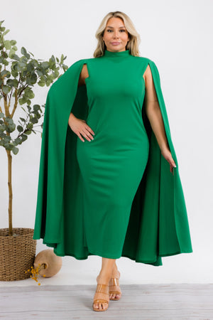 Open image in slideshow, True Green Cape Dress (multiple colors)
