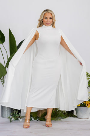 White Cape Dress (multiple colors)