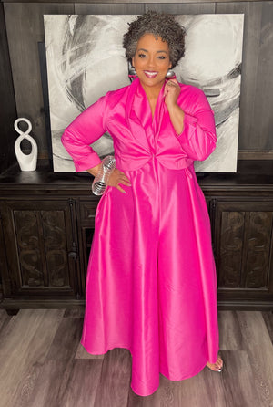 Samuel Dong Pink Jumpsuit Dress (Black, MidnightBlue, & Green)