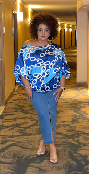 Michelle Blue & White Brunch Set - One Available size 2X