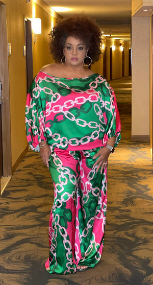 Open image in slideshow, Michelle Pink &amp; Green Brunch Set
