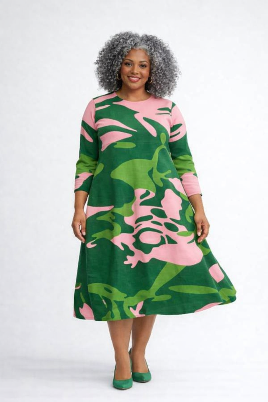 n by nancy pink and green dress Mary Square - Nancy Dress