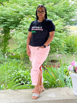 Black Denim Not Your Average Cargo Skirt