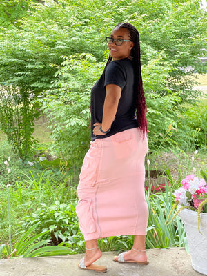 Black Denim Not Your Average Cargo Skirt