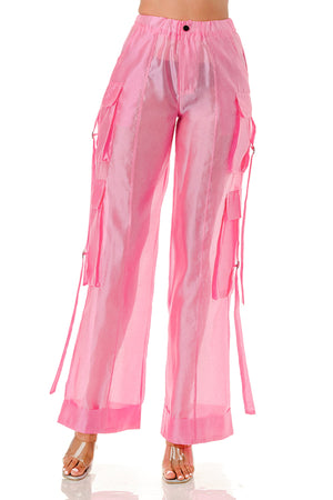 Open image in slideshow, Pink Sheer Me The Way Cargo Pants (available in other colors)
