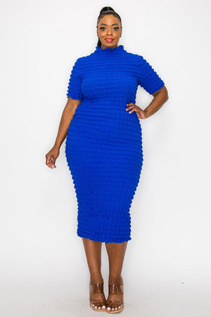 Open image in slideshow, Royal Blue Bobble Bodycon Dress
