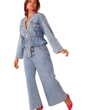 Open image in slideshow, Denim Bling Jacket
