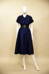 Samuel Dong Royal Blue Short Jumpsuit Dress (also available in Black, Midnight-Blue, Olive Green, Red Botox)