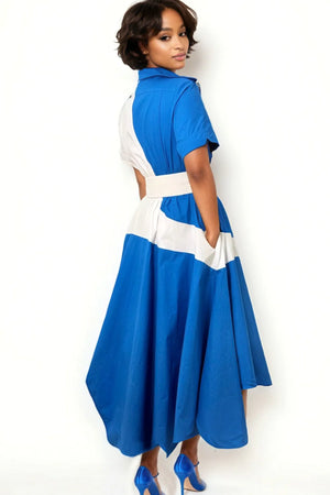 Your Best Side Royal Blue & White Dress (also available in Green & Hot Pink)