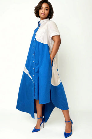 Open image in slideshow, Your Best Side Royal Blue &amp; White Dress (also available in Green &amp; Hot Pink)
