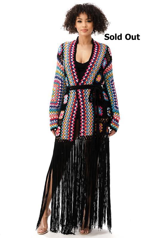 Crochet Cardigan/Duster Multiple Colors (S-L) Large can fit