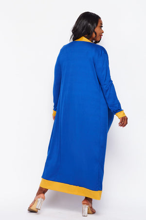 Royal Blue & Gold Dress Duster Set (2 pc) S - 3X